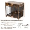 Dog Crate Furniture, Wooden Dog House, Decorative Dog Kennel with Drawer, Indoor Pet Crate End Table for Small Dog, Steel-Tube Dog Cage, Chew-Proof