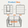 Dog Playpen Indoor with Door, Fence for Small Pet Animals, Puppy Cage with Gate for Yard Outdoor, 8 Panel 32 Inch Tall, Black