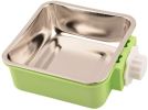 Stainless Steel Pet Crate Bowl Removable Cage Hanging Bowls with Bolt Holder for Pets