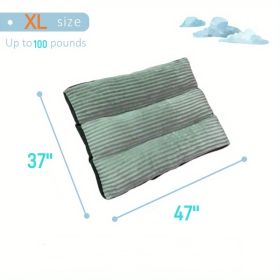 Up to 33 lbs Dog Mat Sleeping Dog Mattress Floor Mat Removable And Washable Dog Kennel Large Dog Kennel Pet Pad Dog Mat Soft Comfortable Bed (Color: Green, size: 47''*37''*4'' up to 100lbs)