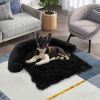 Black Plush Calming Dog Couch Bed with Anti-Slip Bottom